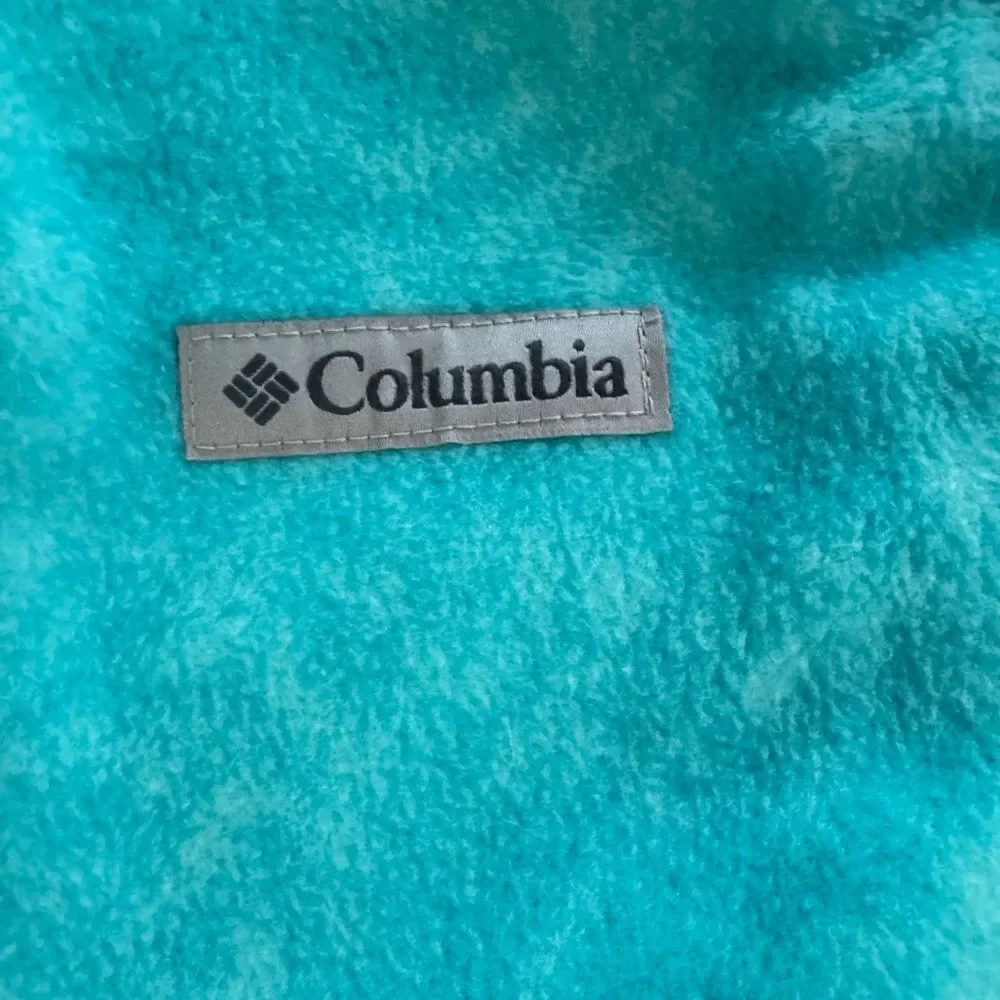 NWT New COLUMBIA Benton Springs II Printed Fleece Jacket Aqua Blue Print M 10 12